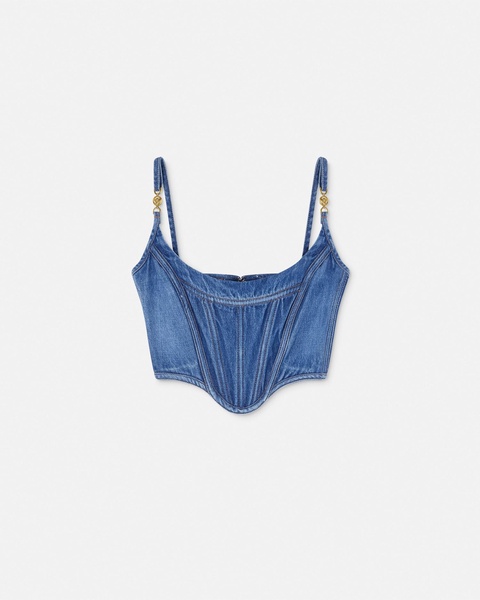 Blue Medusa '95 Denim Corset Top