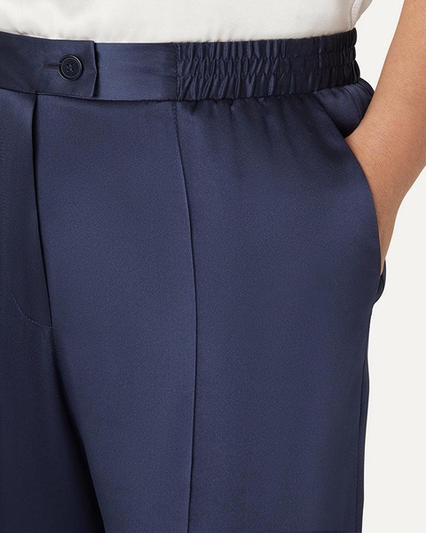 Lexi Sports Luxe Silk Trouser - Navy