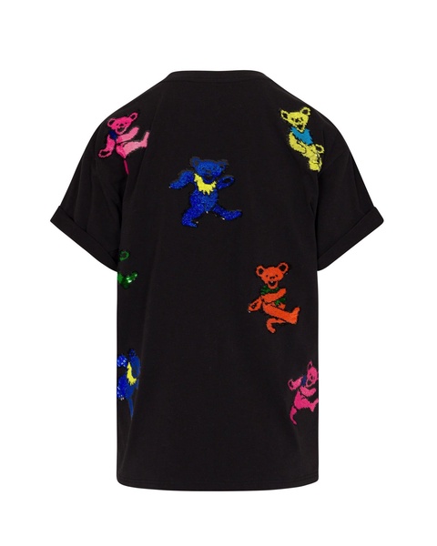 Grateful Dead Dancing Bears Sequin Oversized T-Shirt - Black