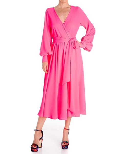 Lilypad Midi Dress - Neon Pink