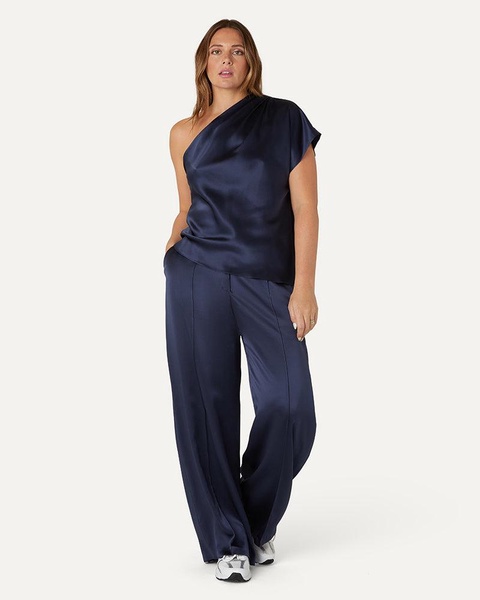 Lexi Sports Luxe Silk Trouser - Navy