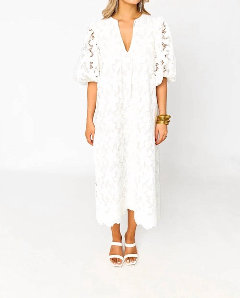 pamela spritzr caftan dress in white