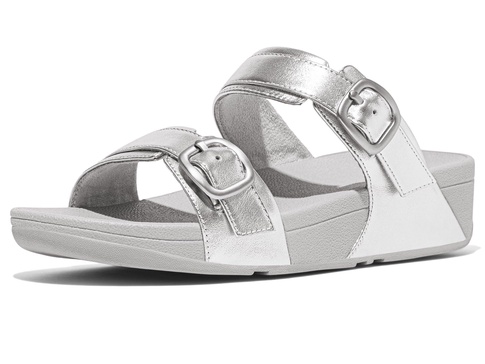 FitFlop Women's Lulu Adjustable Leather Slides Buckle