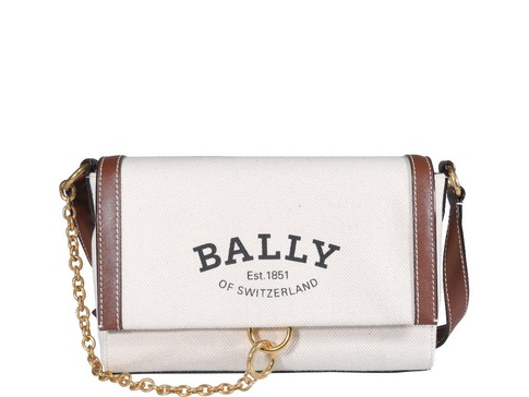 Bally Logo-Printed Chain-Linked Crossbody Bag