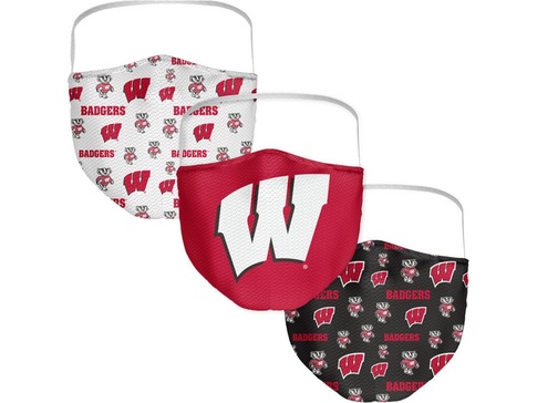 Wisconsin Badgers 3-Pk. Face Mask