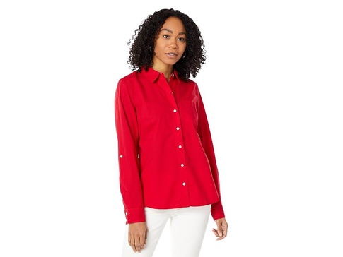 Women's Cotton Roll-Tab Button-Up Shirt