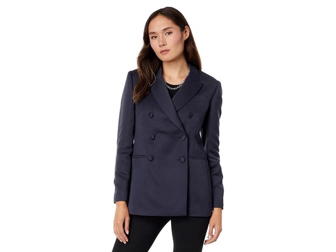 Seraph Double-Breasted Satin Boyfriend Blazer