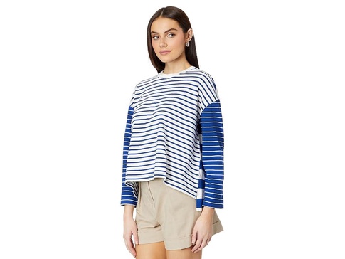 Easy Long-Sleeve Rugby Tee in Contrasting Stripe