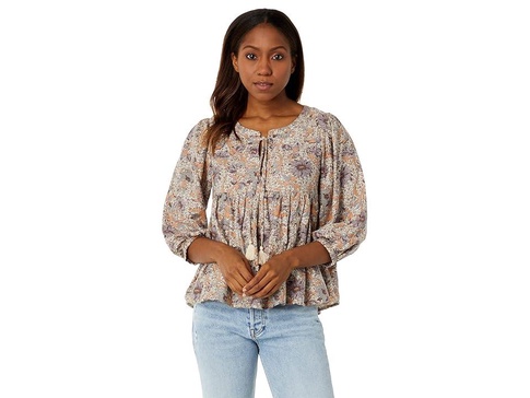 Printed Peasant Blouse