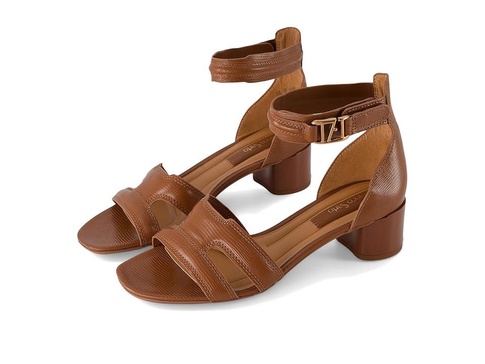 Nora Ankle Strap Low Block Heel Sandals