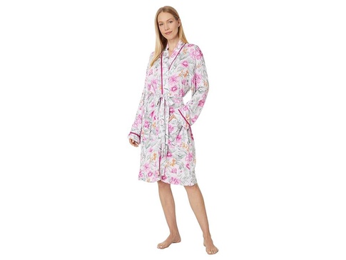 Printed Jersey Long Sleeve Wrap Robe