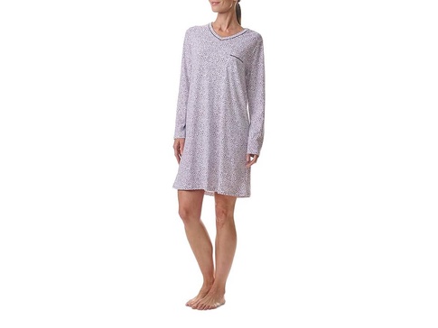 Plus Size V-Neck Nightshirt With Satin Picot