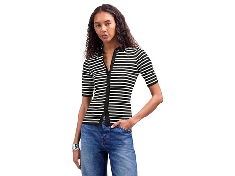 Stripe Antonia Snowy Short Sleeve Polo Tee