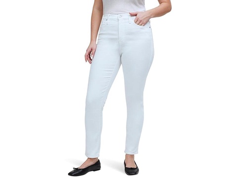 High-Rise Stovepipe Jeans in Pure White