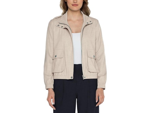 Utility Zip Up Jacket Textured Stretch Woven