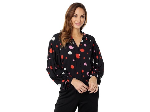 Sunrai Spot Print Frilled Blouse