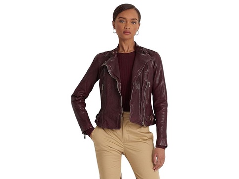 Burnished Leather Moto Jacket