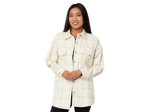 Bouclé Oversized Shirt-Jacket in Windowpane