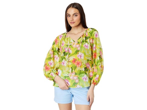 Happy Hour Flwr LS Peasant Top