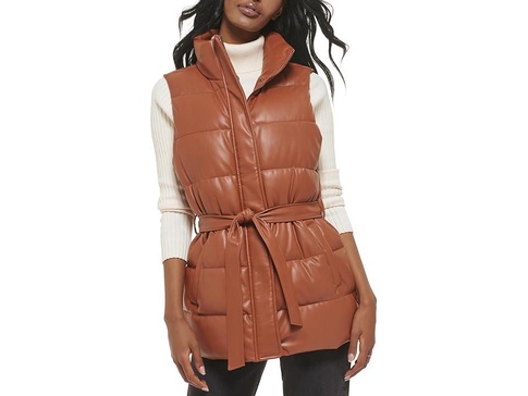 Vegan Leather Puffer Vest