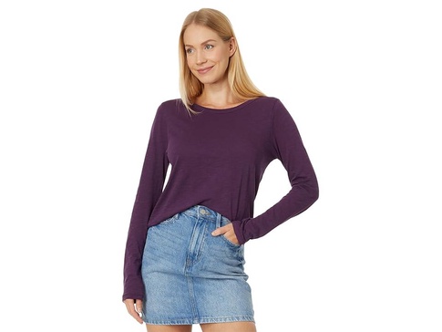 Whisper Cotton Rib-Crewneck Long-Sleeve Tee