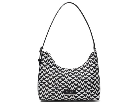 Sam Icon Modernist Hearts Jacquard Fabric Small Shoulder Bag