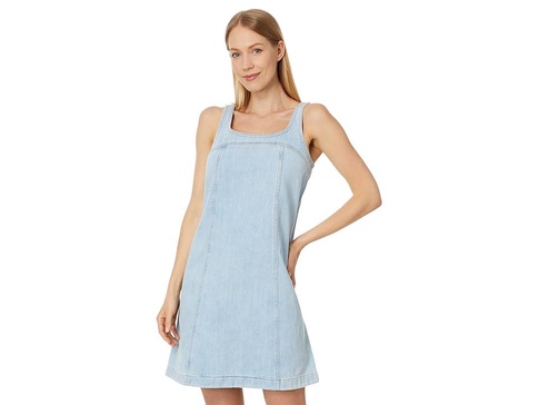 Denim A-Line Sleeveless Mini Dress in Fitzgerald Wash