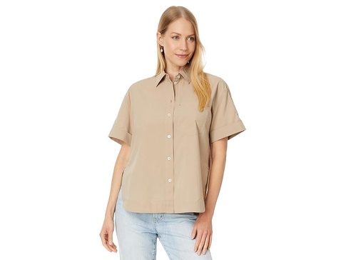 Oversized Boxy Button-Up Shirt in Signature Poplin