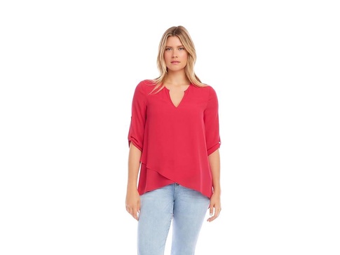 Asymmetrical Hem Wrap Top