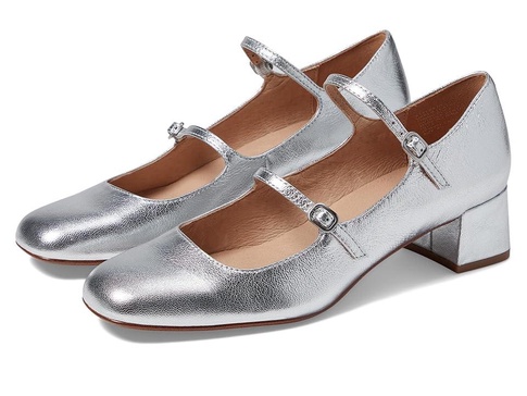 The Nettie Heeled Mary Jane in Metallic Leather