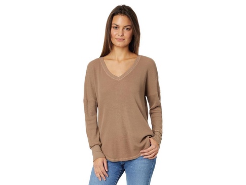 Washed Cotton Modal Thermal Long Sleeve V-Neck Tunic