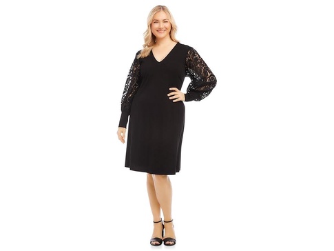 Plus Size Lace Sleeve Dress