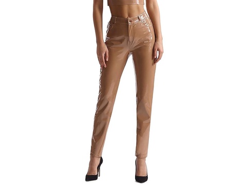 Faux Patent Leather Five-Pocket Pants SLG72