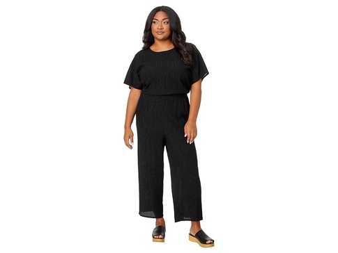 Plus Round Neck Wide Leg Jumpsuit