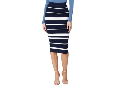 Emiliha Striped Bodycon Knit Skirt