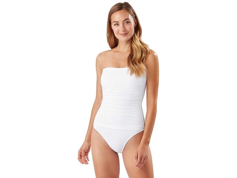 Pearl Shirred Bandeau One-Piece