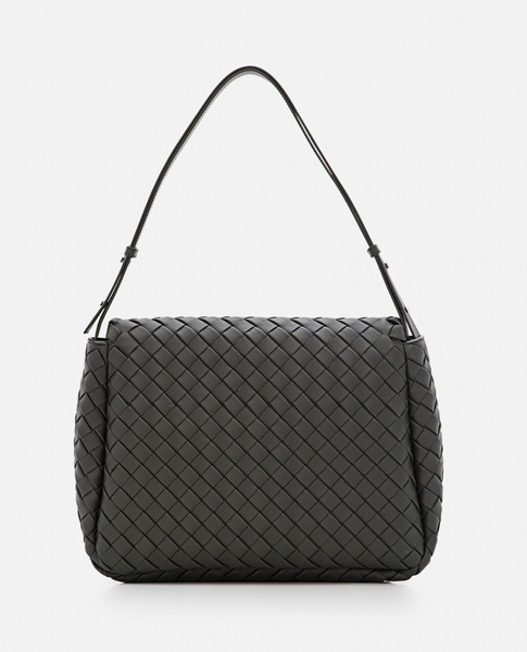 BOTTEGA VENETA Luxe Leather Raffia Messenger Bag