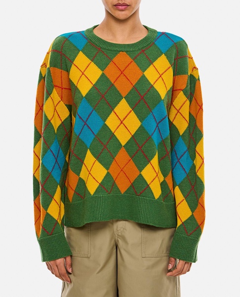 Loewe Argyle Crewneck Knitted Jumper