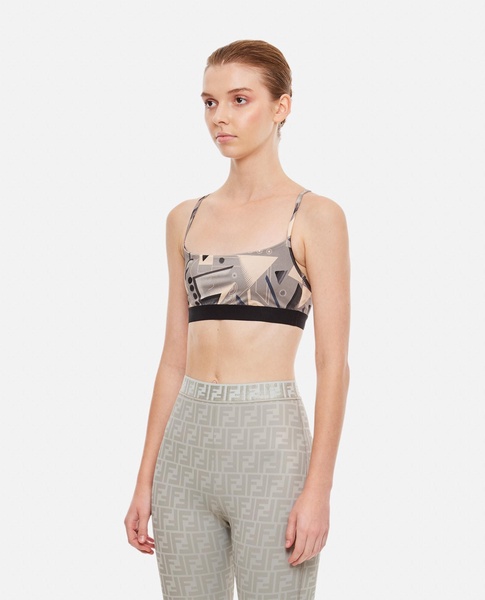 Memphis Bralette With Futuristic Print