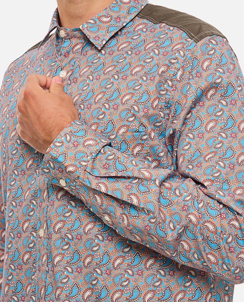 Junya Watanabe MAN Paisley Printed Curved Hem Shirt