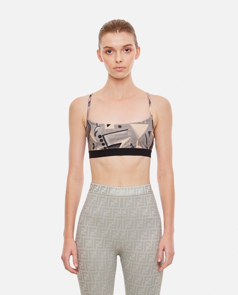 Memphis Bralette With Futuristic Print