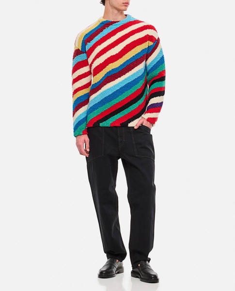 Bottega Veneta Men Loopy Knit Striped Sweater