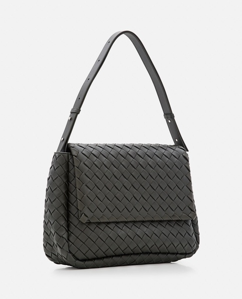 BOTTEGA VENETA Luxe Leather Raffia Messenger Bag