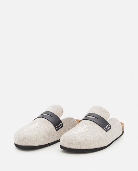 Felt Loafer Mules