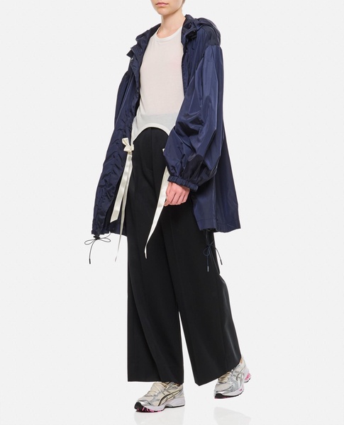 Puff Sleeve Trapeze Parka W/ Button Placket