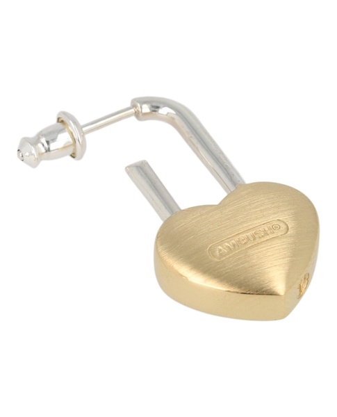 small heart padlock single earring