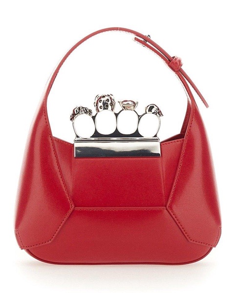 Alexander McQueen Four-Ring Detailed Logo Embossed Mini Tote Bag