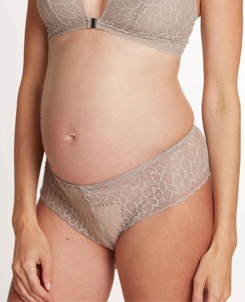 bliss maternity shorty in taupe