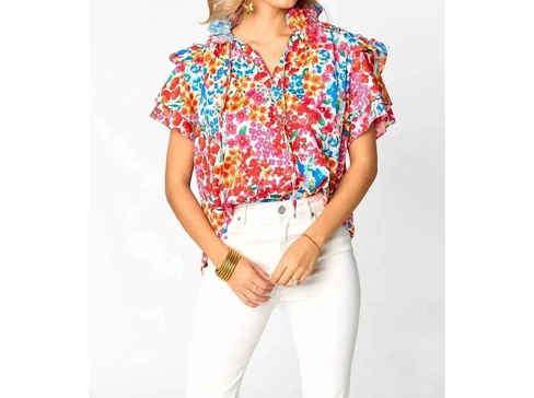 shauna floral top in multicolor