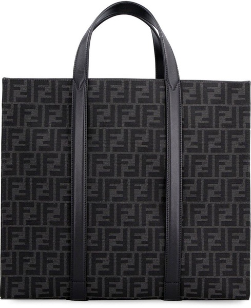 Fendi Man Embroidered Canvas Shopping Bag